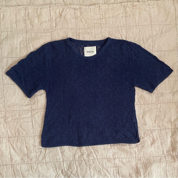 Beklina Edificio Lace T-Shirt in Ink, size M/L - Picture 2 of 8